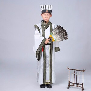 儿童古装汉服男童男孩古代丞相宰相三国时期孔明诸葛亮表演出服装