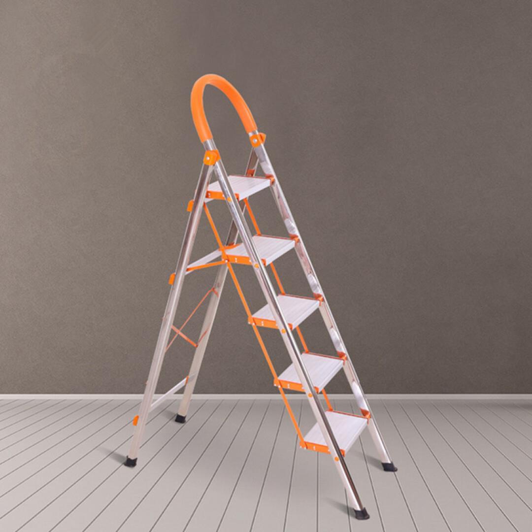 赛森登高家用加厚梯子不锈钢四5步铝合金折叠楼梯人字梯出口德国t