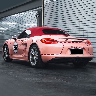 保时捷粉猪车身贴膜改色汽车膜帕拉梅拉718拉花设计911汽车保护膜