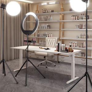 直播间专用直播桌子可调节高度室内带货可升降直播台椅子全套