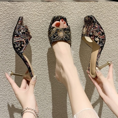 娘惹鞋珠绣小娘惹中跟新加坡服装珠鞋马来西亚小同r款服拖鞋