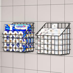 多功能壁挂纸巾置物架卫生纸卷纸抽纸收纳筐卫生间浴室杂物放置架