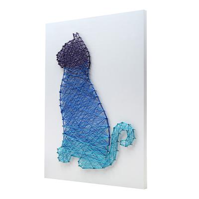 星空猫北欧纱线画立体钉子绕线画手工制作diy房间装饰弦丝画