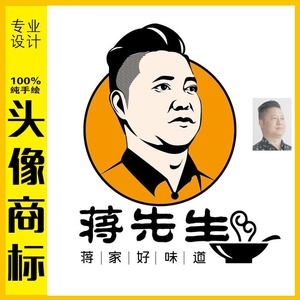 漫画定制头像商标logo卡通人物商标人像人物标志头像企业logo设计