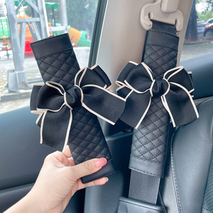新款可爱女汽车安全护肩带套 蝴蝶结安全带套汽车内饰皮护肩装饰