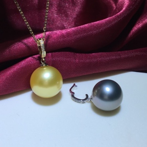 diy珍珠吊坠空托可打开18k金万能活扣头配件多功能夹扣经典百搭女