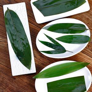 日料刺身摆盘装饰竹叶子寿司烤肉盘饰刺身拼盘装饰品花草日式粽叶