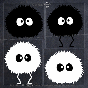 煤球精灵可爱车贴jdm贴纸卡通动漫车身划痕装饰个性摩托创意贴画