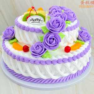 双层奶油裱花蛋糕