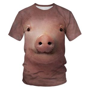 猪猪动物短袖t恤3D立体印花图案灰色猫咪个性大码衣服体恤潮