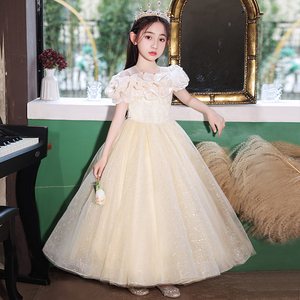 女童礼服高端钢琴演奏演出服十岁生日女孩小主持人儿童公主裙夏季