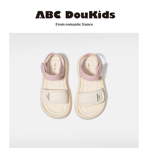 ABCdoukids女童凉鞋2024夏季新款时尚洋气魔术贴公主鞋宝宝平跟鞋