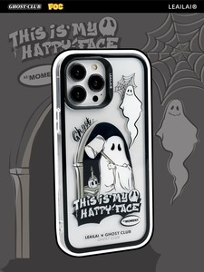 了艾来 锤子幽灵原创适用iPhone15pro双层13pro max黑色12pro创意13苹果防摔手机壳14plus可爱少女个性镜头框