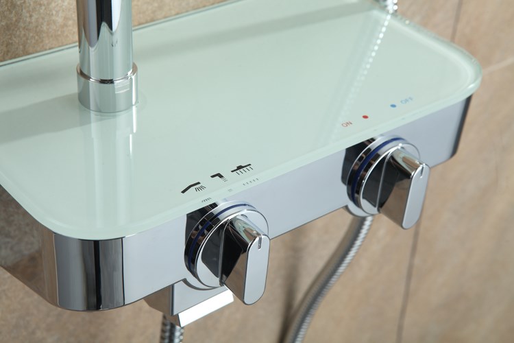 摩玛利恒温淋浴花洒套装全铜置物架带挂钩g增压大面板洗浴器卫浴