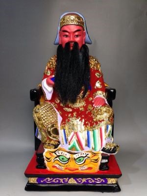 线樟木莲三山寺庙神像木雕漆雕工家居40公分木雕精品艺国王供奉九