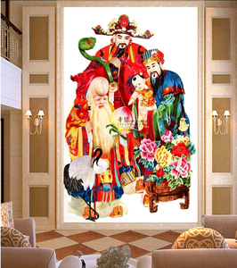 苏绣成品纯手工刺绣画人物肖像福碌寿小孩童子番桃会财神爷喜上门