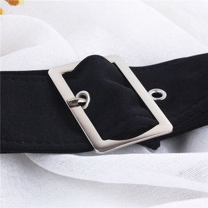 黑色布腰带宽女腰封装饰连衣裙子丝带衬衫简约百搭长条飘带针扣