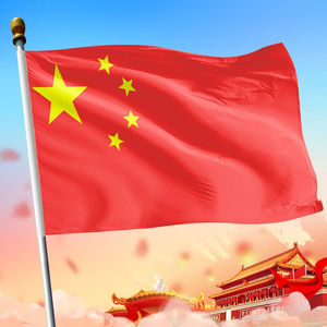 递乐中国国旗3号128*192cm纳米防水标准升旗旗帜五星红旗5370