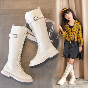 女童长靴春秋白色