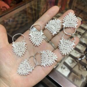 新疆 维吾尔族和田地区传统孜热耳环999银手工制作首饰阿紫杂货铺