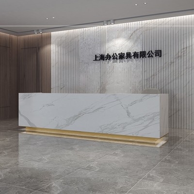 石材接待烤漆前台b新款仿大理石吧台台欧式简约现货白色收银台公