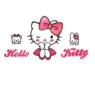 哈喽kt猫公主房w女孩卧室床头3d立体墙贴卡通儿童房背景墙装饰贴