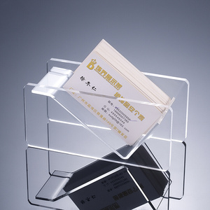 222c2高透亚克力名片夹直放式名片架名片盒办o公桌面收纳用品商a.