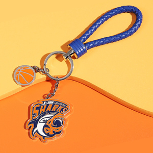 上海久事大鲨鱼 队徽篮球钥匙扣挂件车钥匙背包小挂饰篮球周边