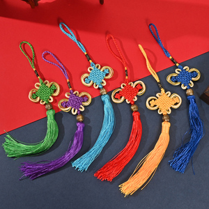 中国结小号金边8盘门上挂件流苏吊坠汽车载乔迁新居红色喜庆装饰