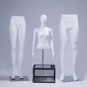 服装店模特道具裤腿白色台模半身肤色腿模模型人偶裤子黑塑料展示