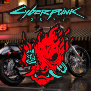 cyberpunk赛博朋克2077车贴骷髅头脑舞汽车摩托车电动车反光贴纸