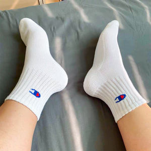 国内代购champion冠军袜子男女中筒中帮毛巾底运动棉袜草c标篮球