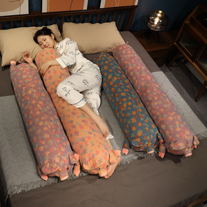 三层纱猪猪长条枕头抱枕女生睡觉孕妇床上侧睡夹腿大靠枕床头靠垫