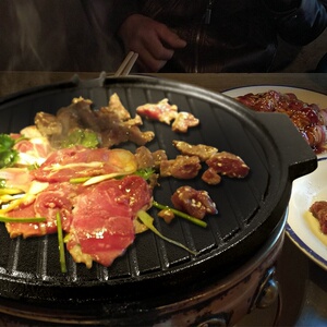 铸铁炙子烤肉盘无涂层煎锅烤盘铁板烧商用户o外木炭烧烤架餐厅定