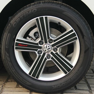 适用于19款大众凌渡轮毂贴纸高尔夫轮廓保护膜16d寸钢圈装饰贴膜