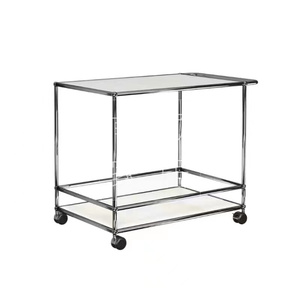 22商用餐厅酒店不锈钢移动送餐车轻奢美容v院钢化玻璃小推车家用