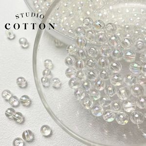 Cotton【吹泡泡】梦幻镀ab彩亚克力透明圆珠串珠DIY手链项链材料