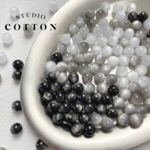 Cotton【树脂猫眼】圆珠直孔光泽串珠DIY手链手机链饰品材料配件