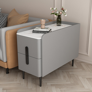 轻奢沙发边柜岩板客厅边几小户型迷你小型简约现代实木30宽侧边柜