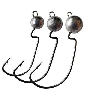 加强合金曲柄铅头钩防挂底海钓路亚饵软虫铅头钩鱼钩黑鱼翘嘴鱼钩