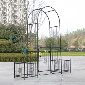 新款铁艺拱门攀爬支架落地花架花园隔断月季铁线莲爬藤架阳台拱形