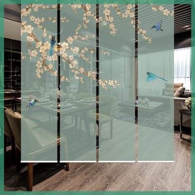 新品双面半g透明透明丝绢丝绸纱布画定制设计打印喷绘屏风隔断软