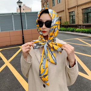 多用头巾女包头纱巾方巾时尚外出百搭防晒女士丝巾帽子飘带帽农村