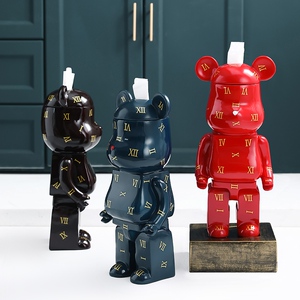 长沙网红国金玩偶捂脸暴力熊家用店铺摆设品纸巾抽纸盒卷纸架摆件