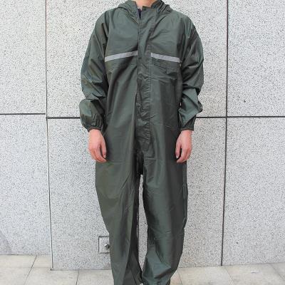 连裤雨衣男w女连体反光条防水士兵避雨工人连身外卖劳保服防尘保