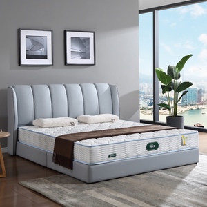 掌上明珠卧室简约皮床1.8m米软床双人床1.5软包生态皮艺床成套家