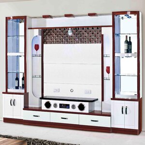 电视背景墙柜多功能一体柜带音响组合整体酒柜客厅简约现代视听柜