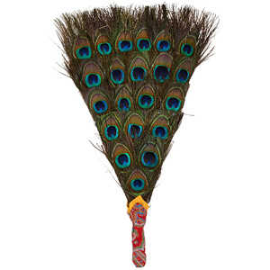 新款欧斯特贲巴壶孔雀扇子密宗供奉佛具用品文巴扇净水瓶吉祥草羽