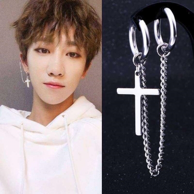 耳链长款气质韩国男耳坠单排两个双耳洞的连体耳链男女潮人耳环