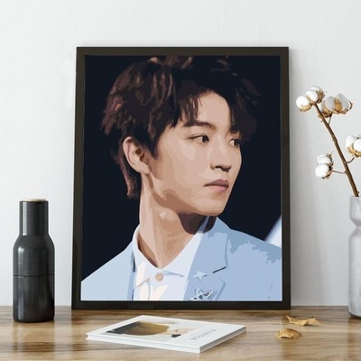 数字油画王俊凯新diy数字彩油画tfboy王俊凯王r源定制数字油画手